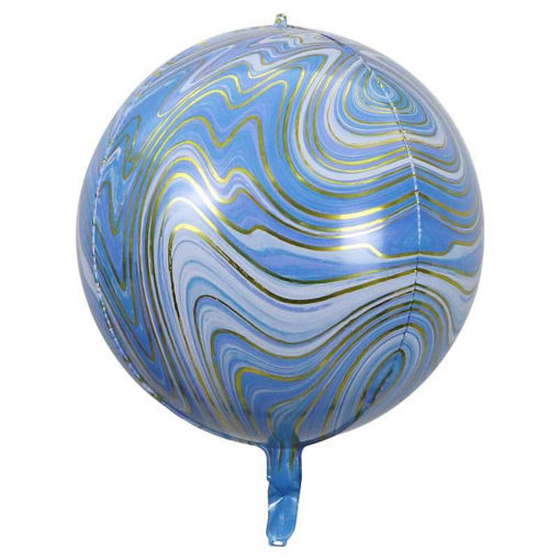 Picture of MARBLE ORB FOIL BALLOON BLUE 22INCH